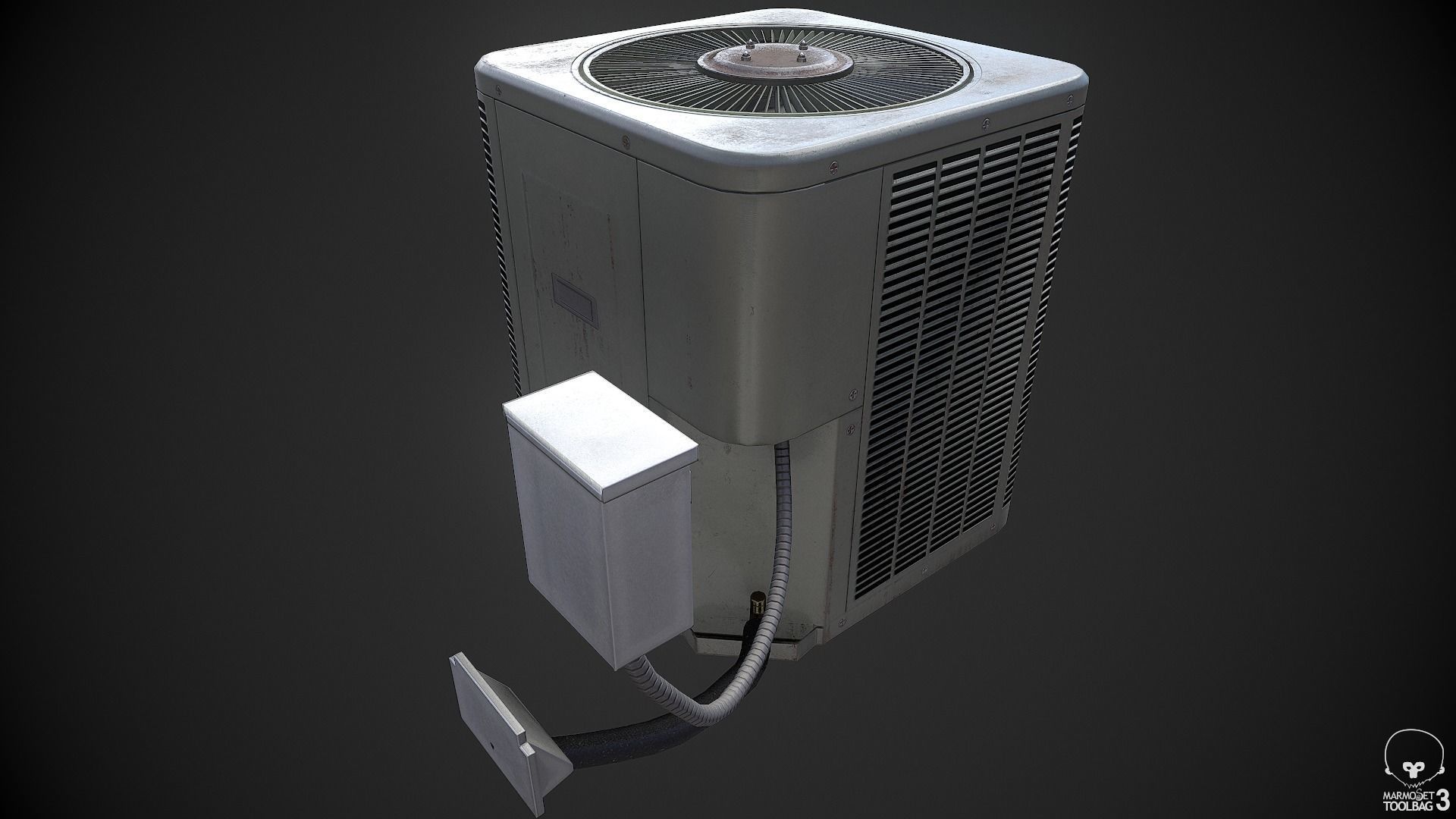 AC Unit Low-poly 3D model_3