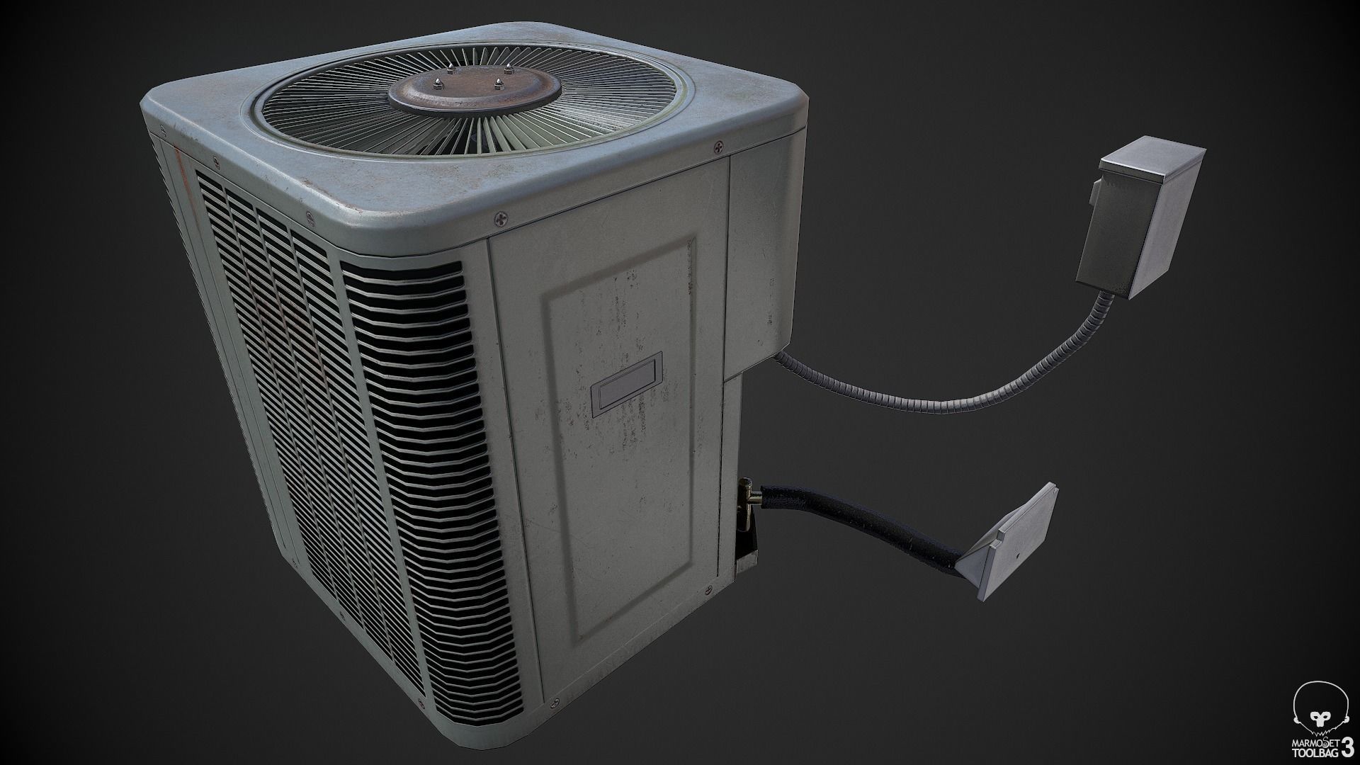 AC Unit Low-poly 3D model_6