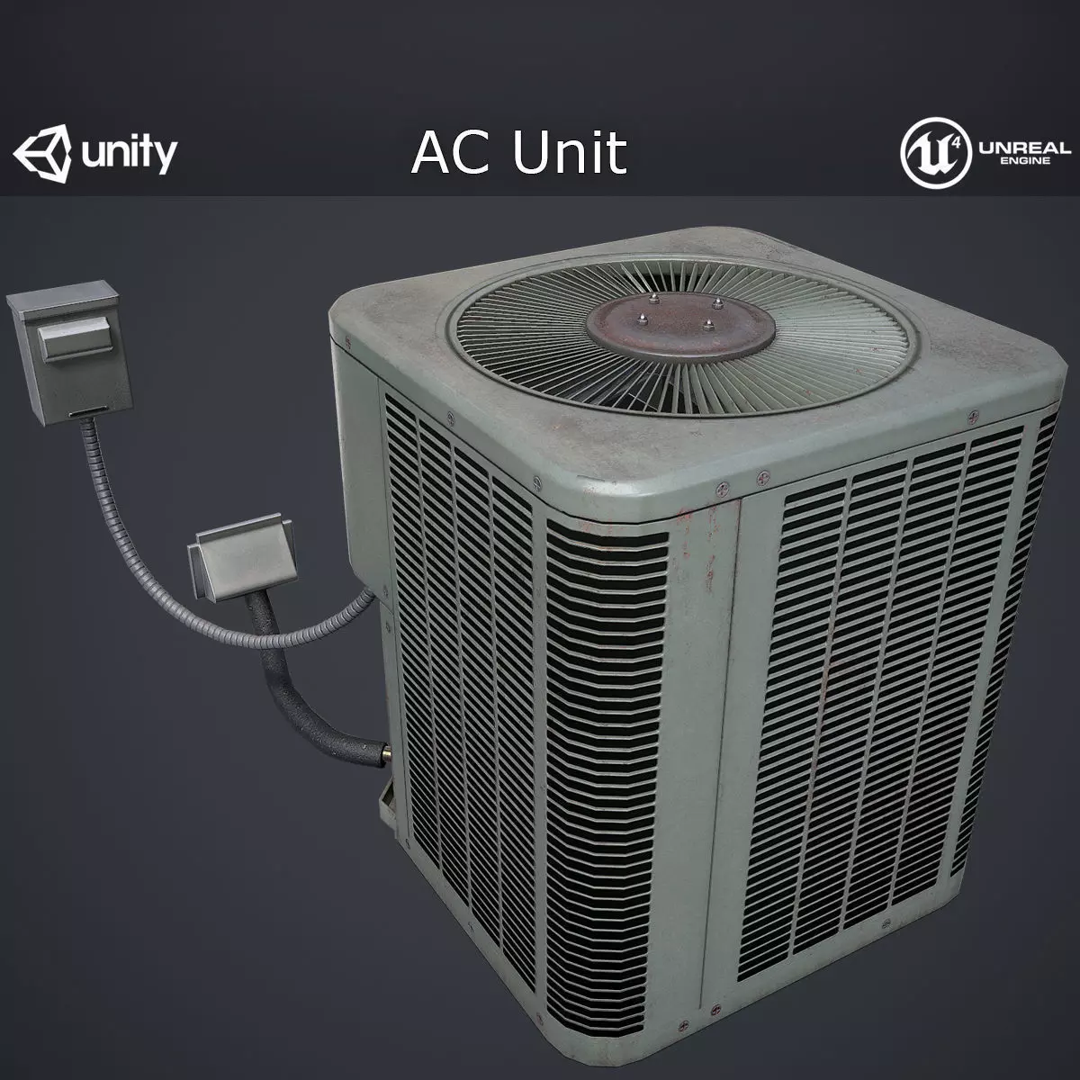 AC Unit Low-poly 3D model_0