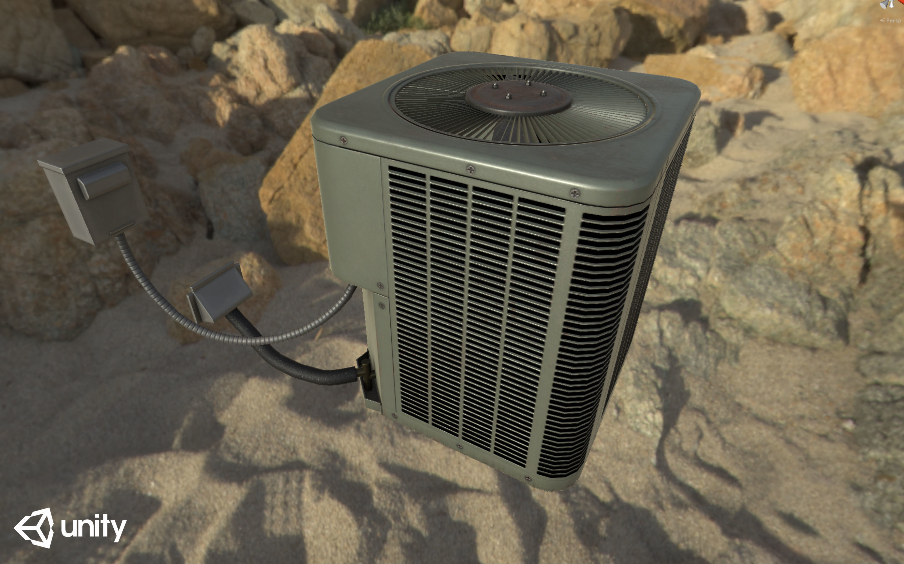 AC Unit Low-poly 3D model_13