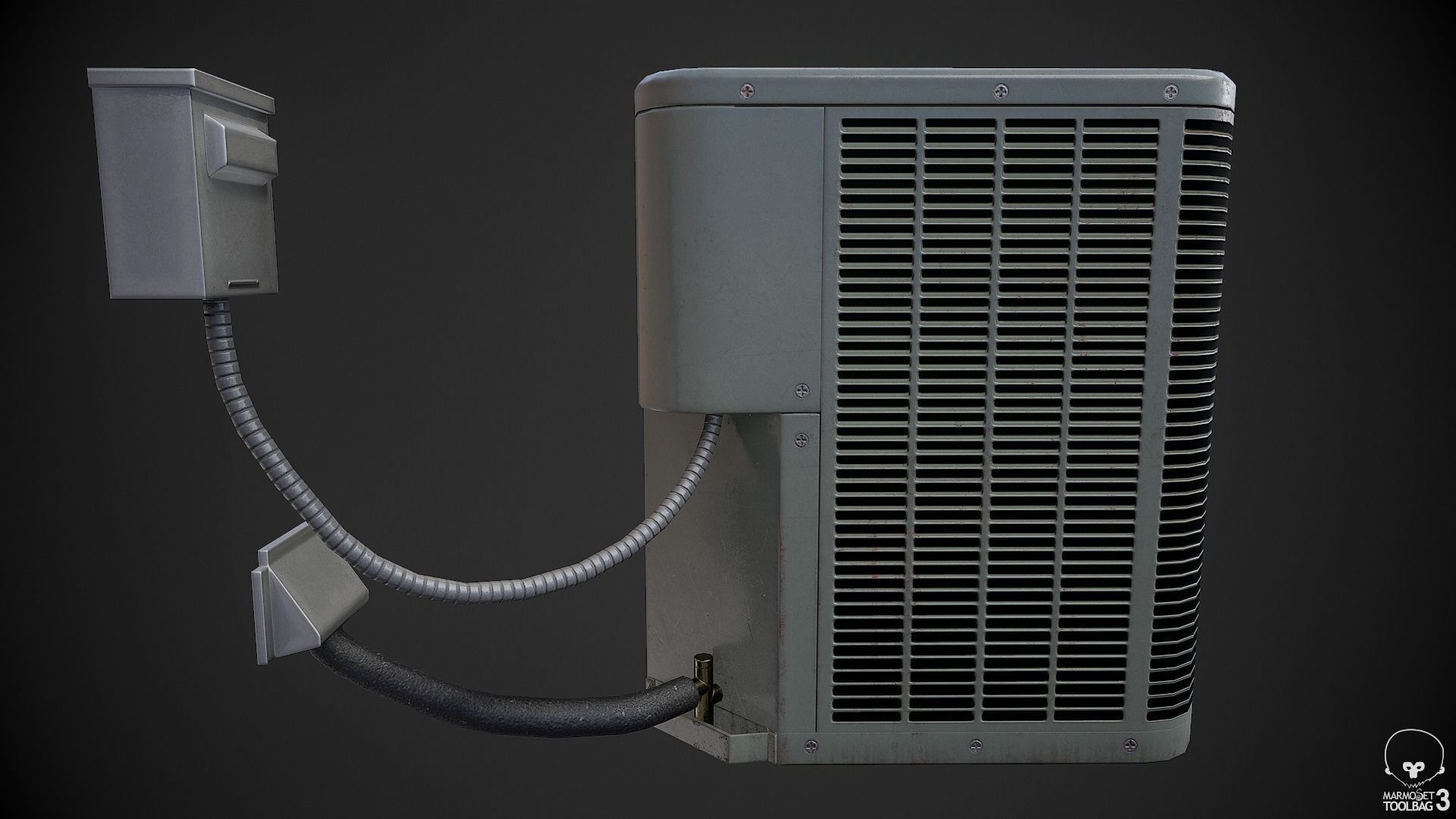 AC Unit Low-poly 3D model_4