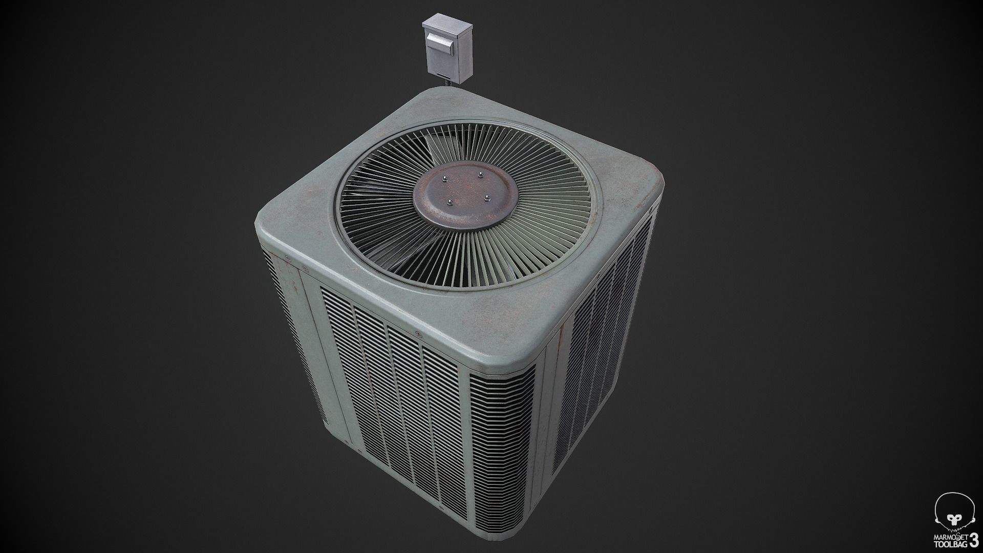 AC Unit Low-poly 3D model_2