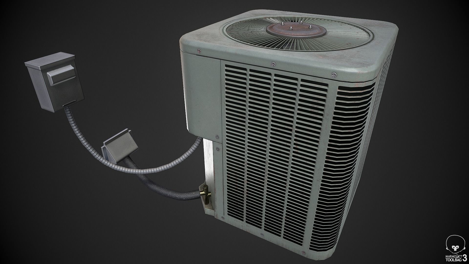 AC Unit Low-poly 3D model_5