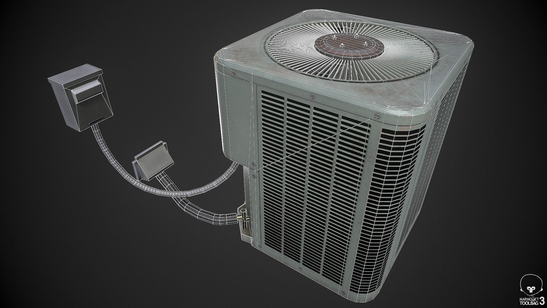 AC Unit Low-poly 3D model_10