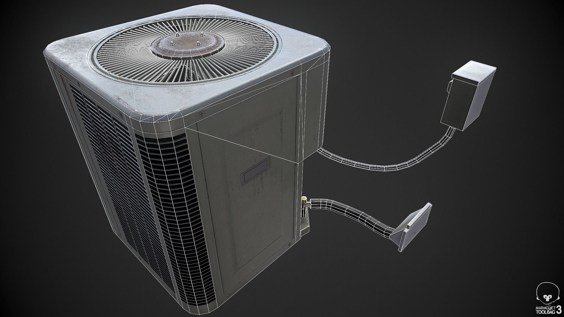 AC Unit Low-poly 3D model_9