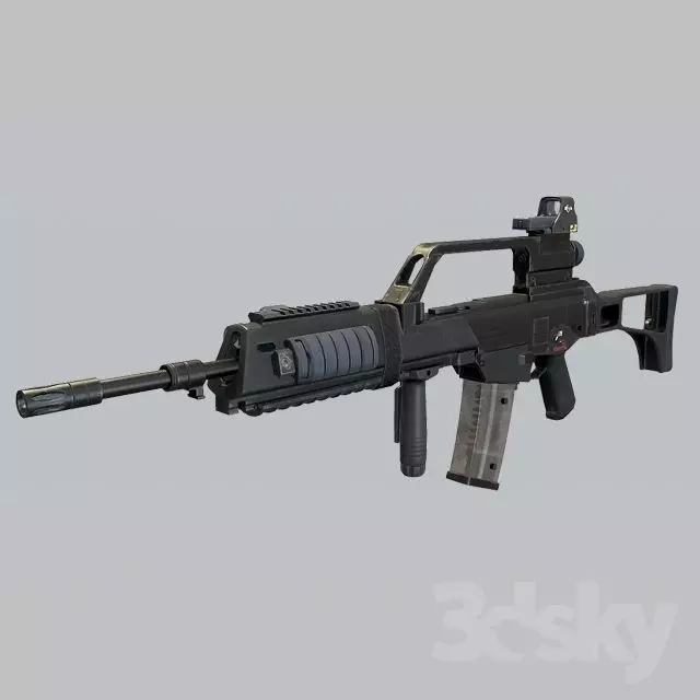 Low Poly M416 Gun Model 3D model_0