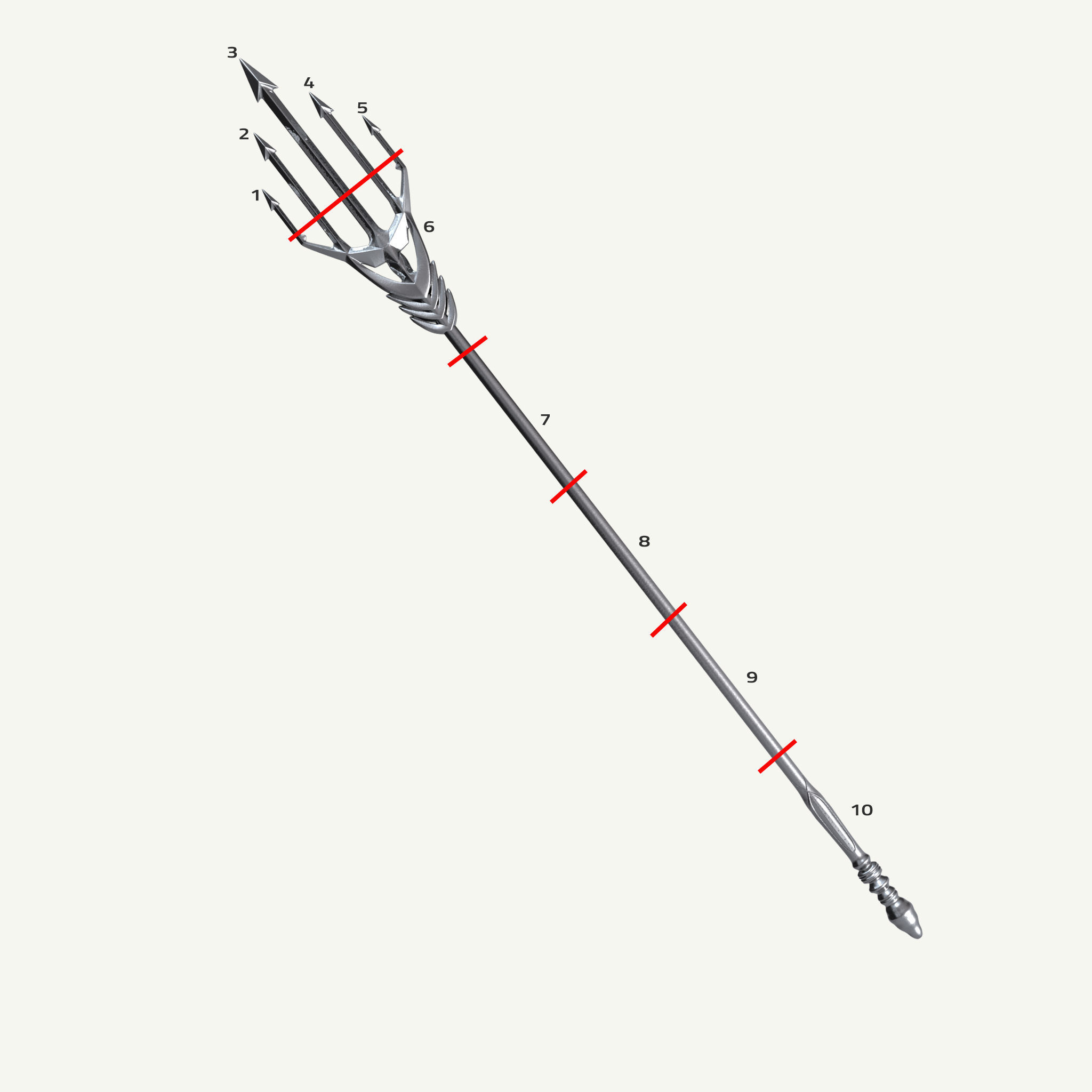 Aquaman Triden Props Design 3D print model_10