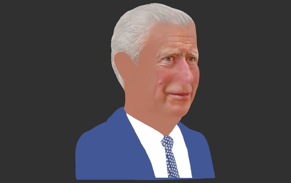 Prince Charles bust ready for full color 3D printing 3D print model_24