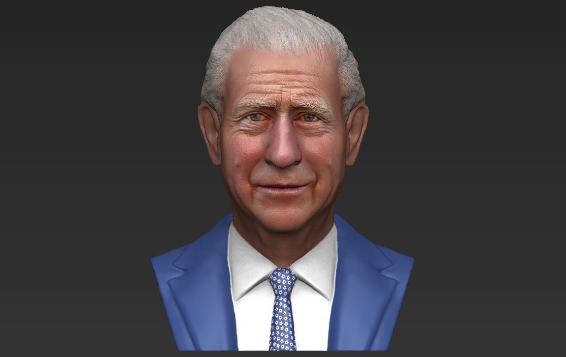 Prince Charles bust ready for full color 3D printing 3D print model_19