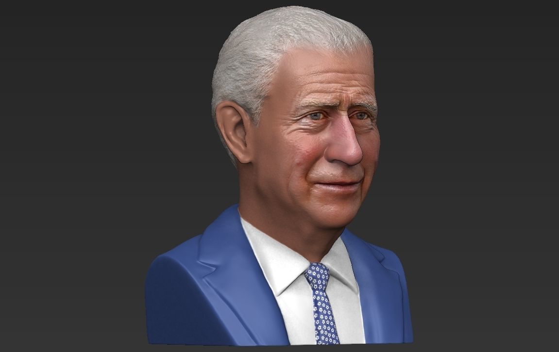 Prince Charles bust ready for full color 3D printing 3D print model_21