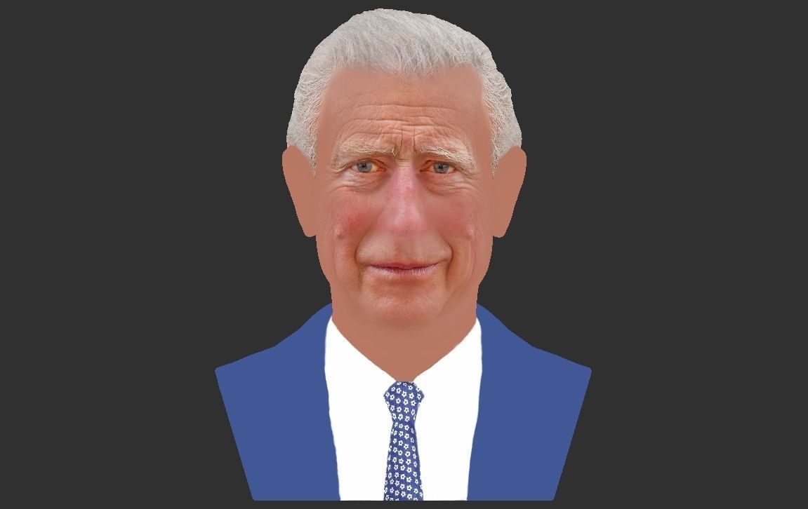 Prince Charles bust ready for full color 3D printing 3D print model_22