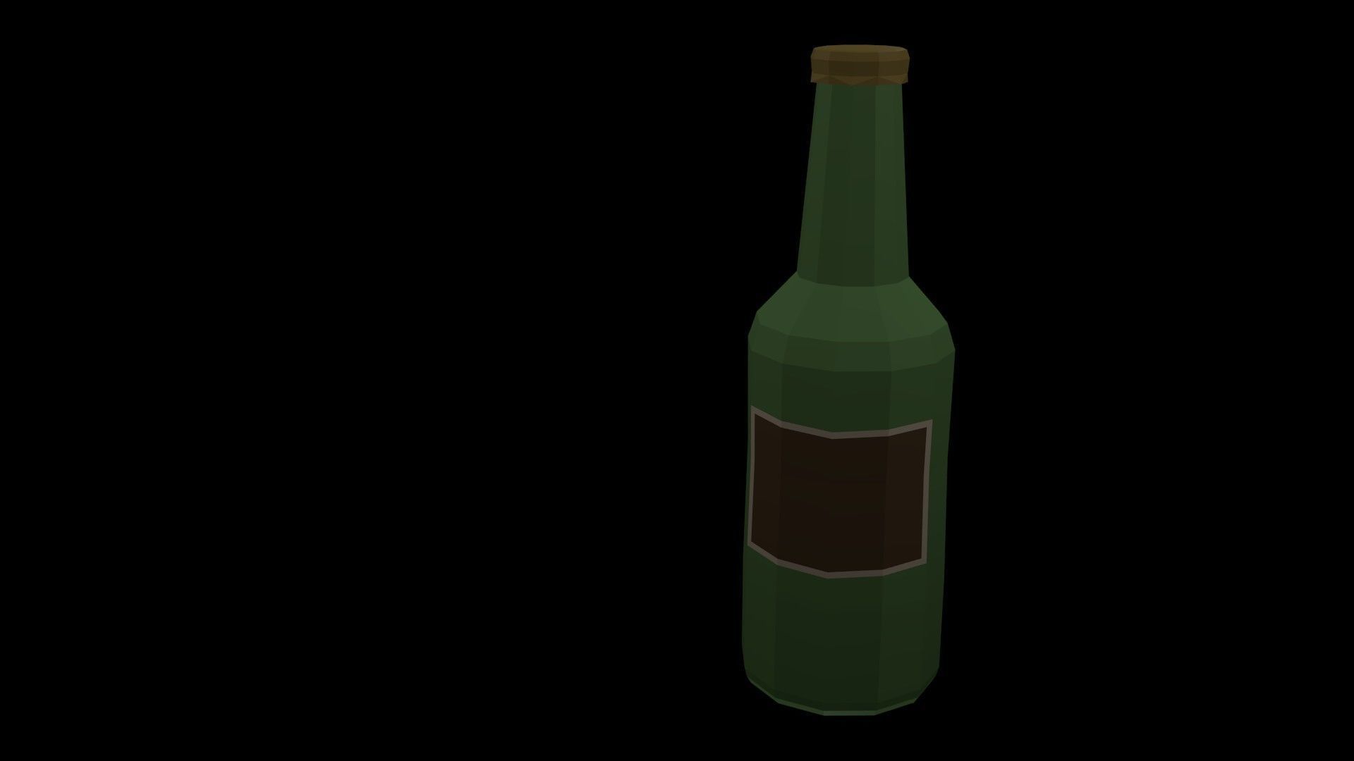 Low poly beer bottle 1 3D model