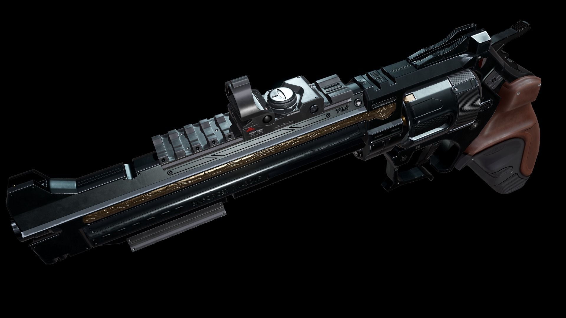 Revolver - Enforcer Low-poly 3D model_11