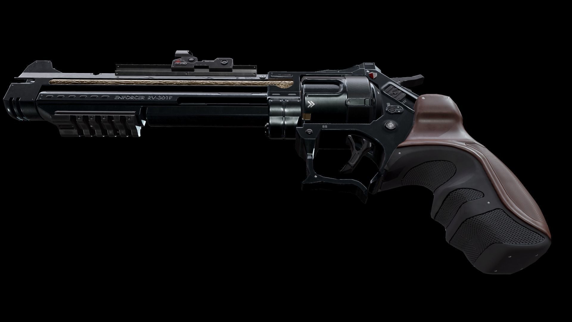 Revolver - Enforcer Low-poly 3D model_14