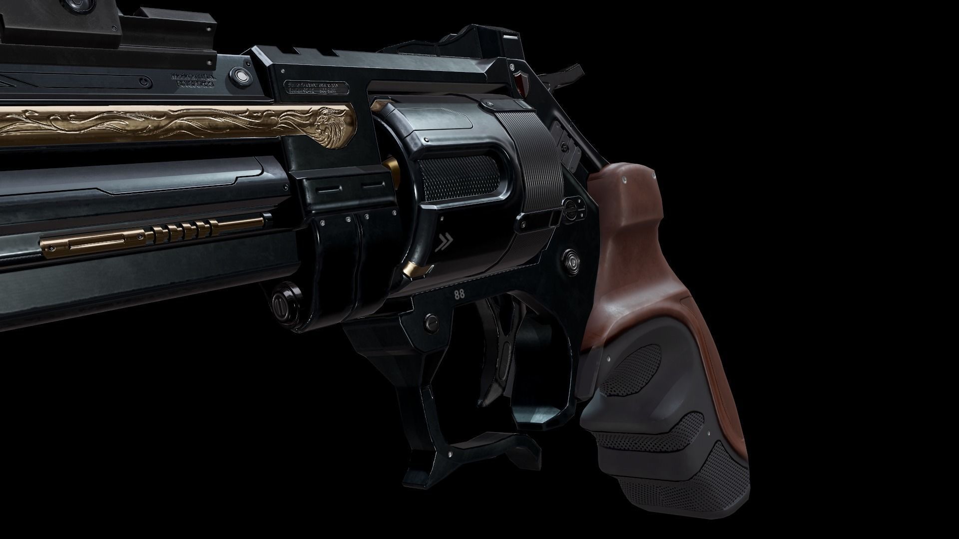 Revolver - Enforcer Low-poly 3D model_10