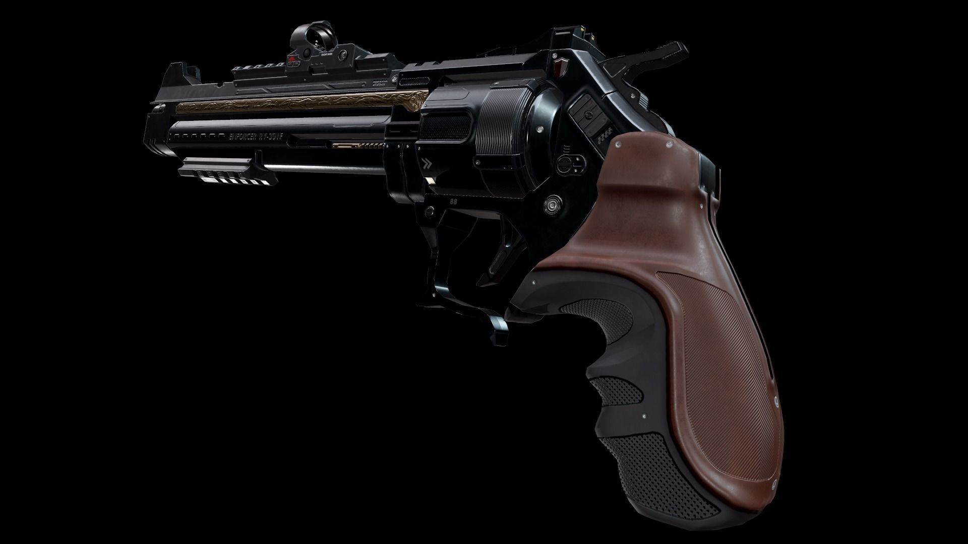 Revolver - Enforcer Low-poly 3D model_3
