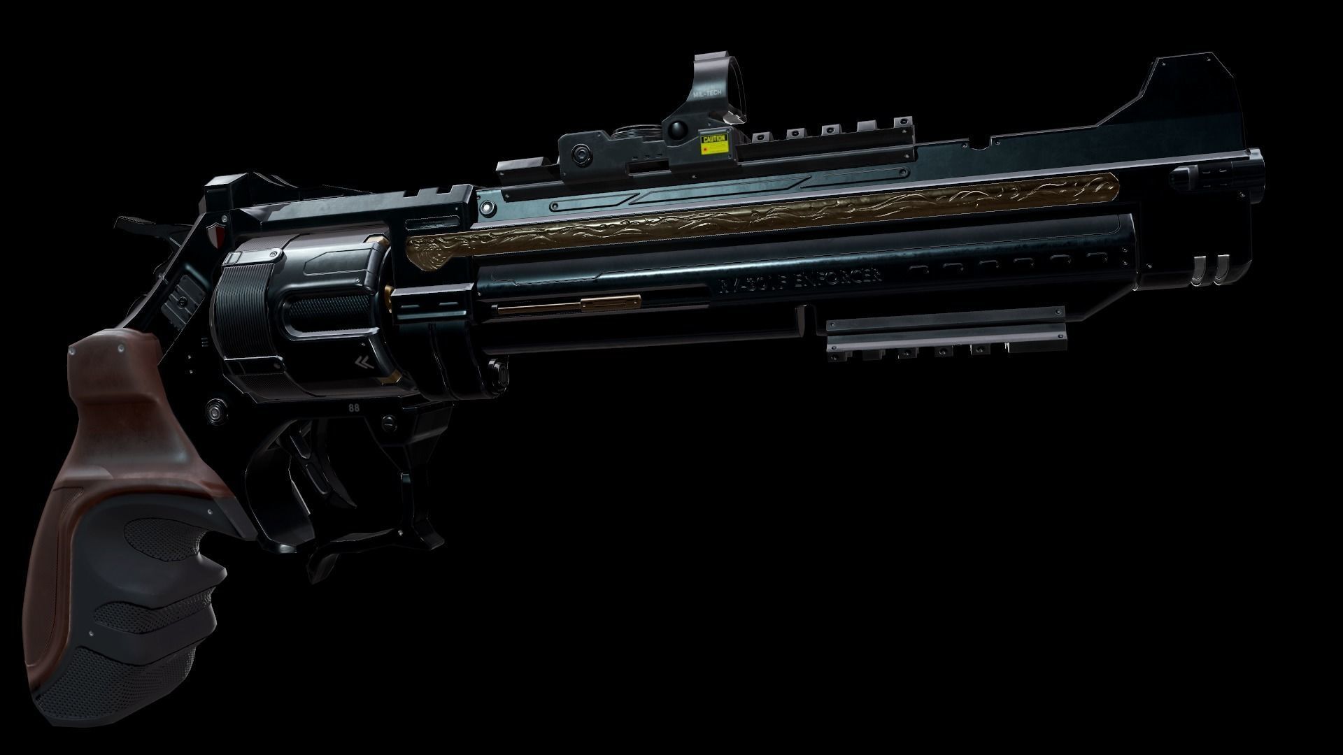 Revolver - Enforcer Low-poly 3D model_2