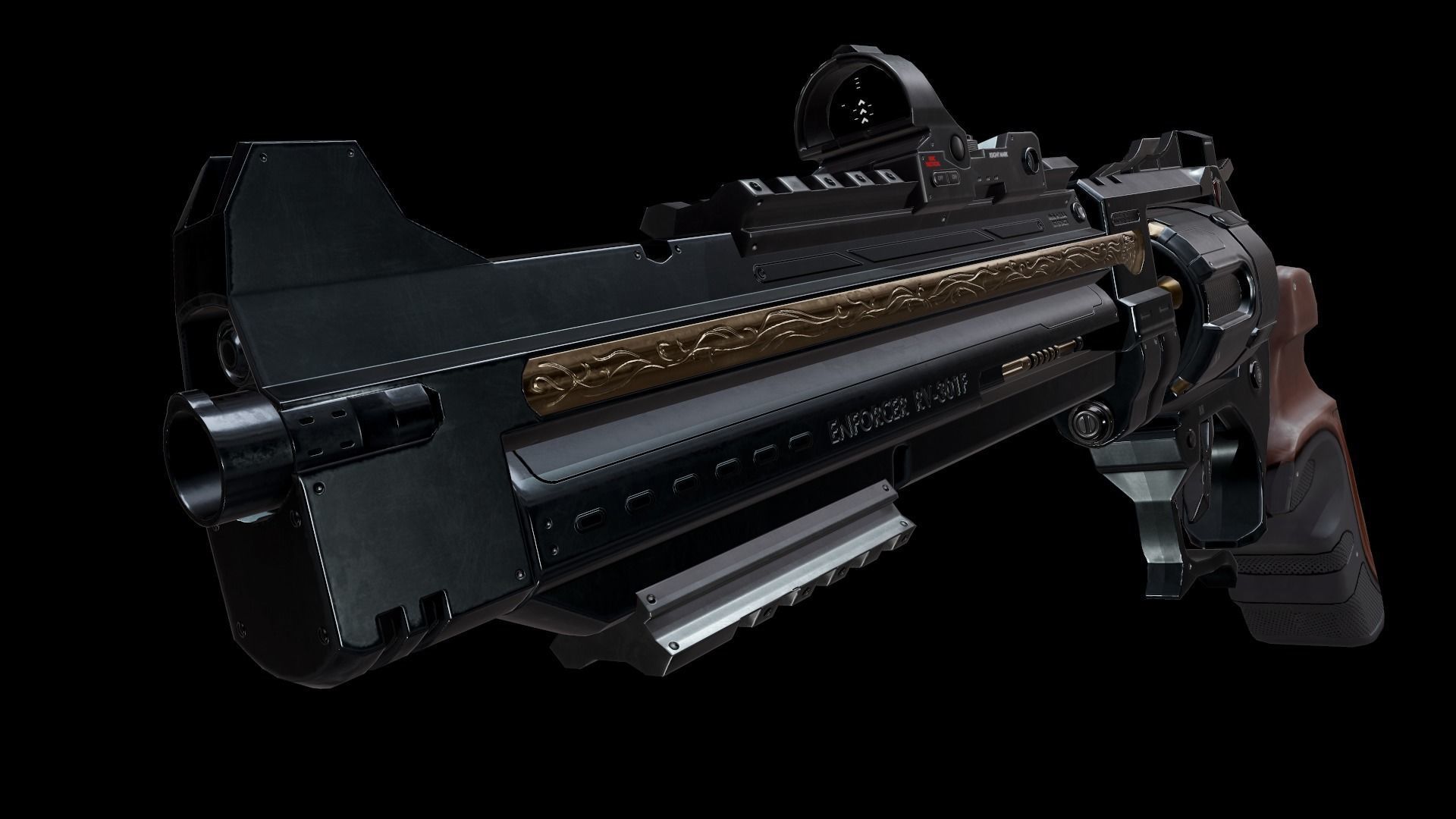 Revolver - Enforcer Low-poly 3D model_9