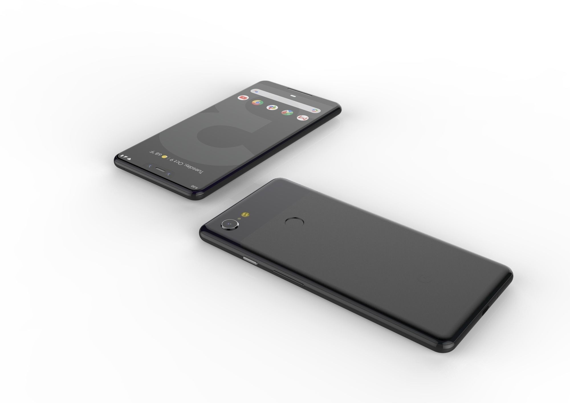 Google Pixel 3xl  BLACK customizable design 3D model 3D print model_5