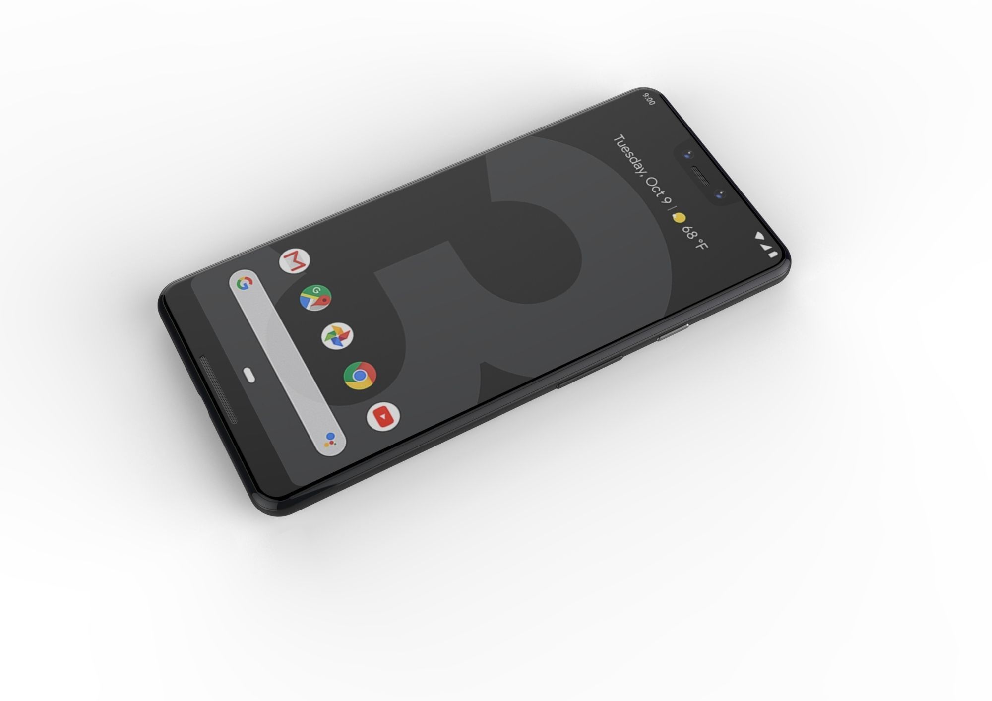 Google Pixel 3xl  BLACK customizable design 3D model 3D print model_11