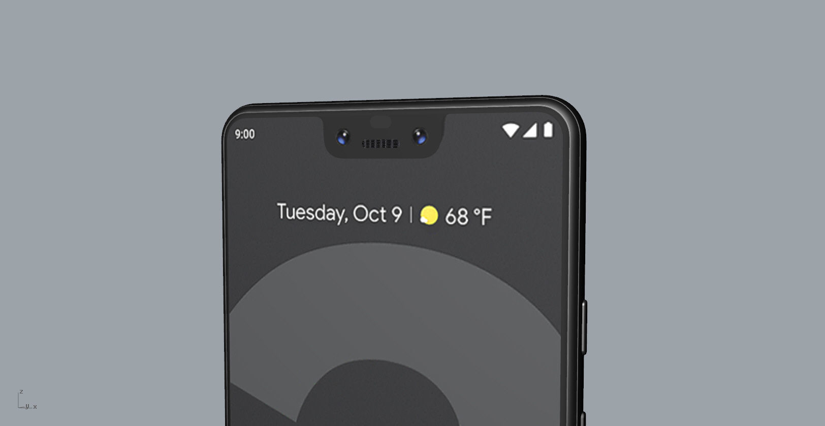 Google Pixel 3xl  BLACK customizable design 3D model 3D print model_22