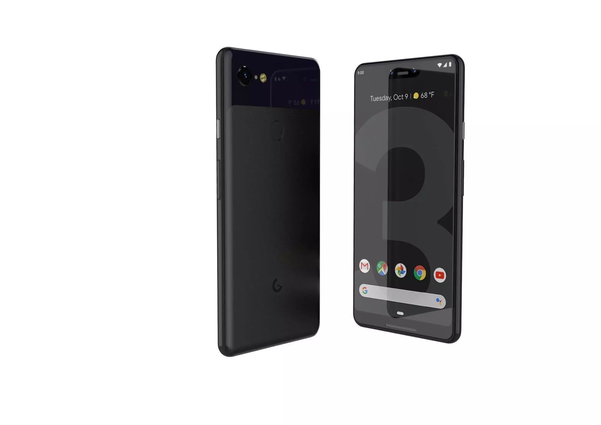 Google Pixel 3xl  BLACK customizable design 3D model 3D print model_0