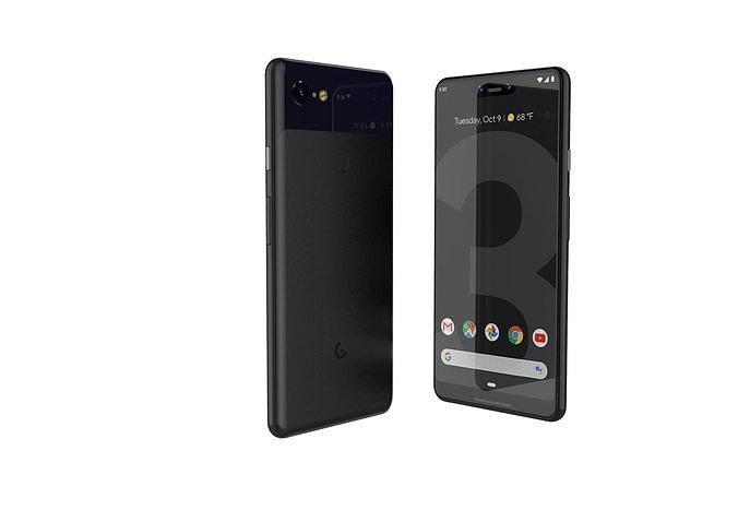 Google Pixel 3xl  BLACK customizable design 3D model Low-poly 3D print model