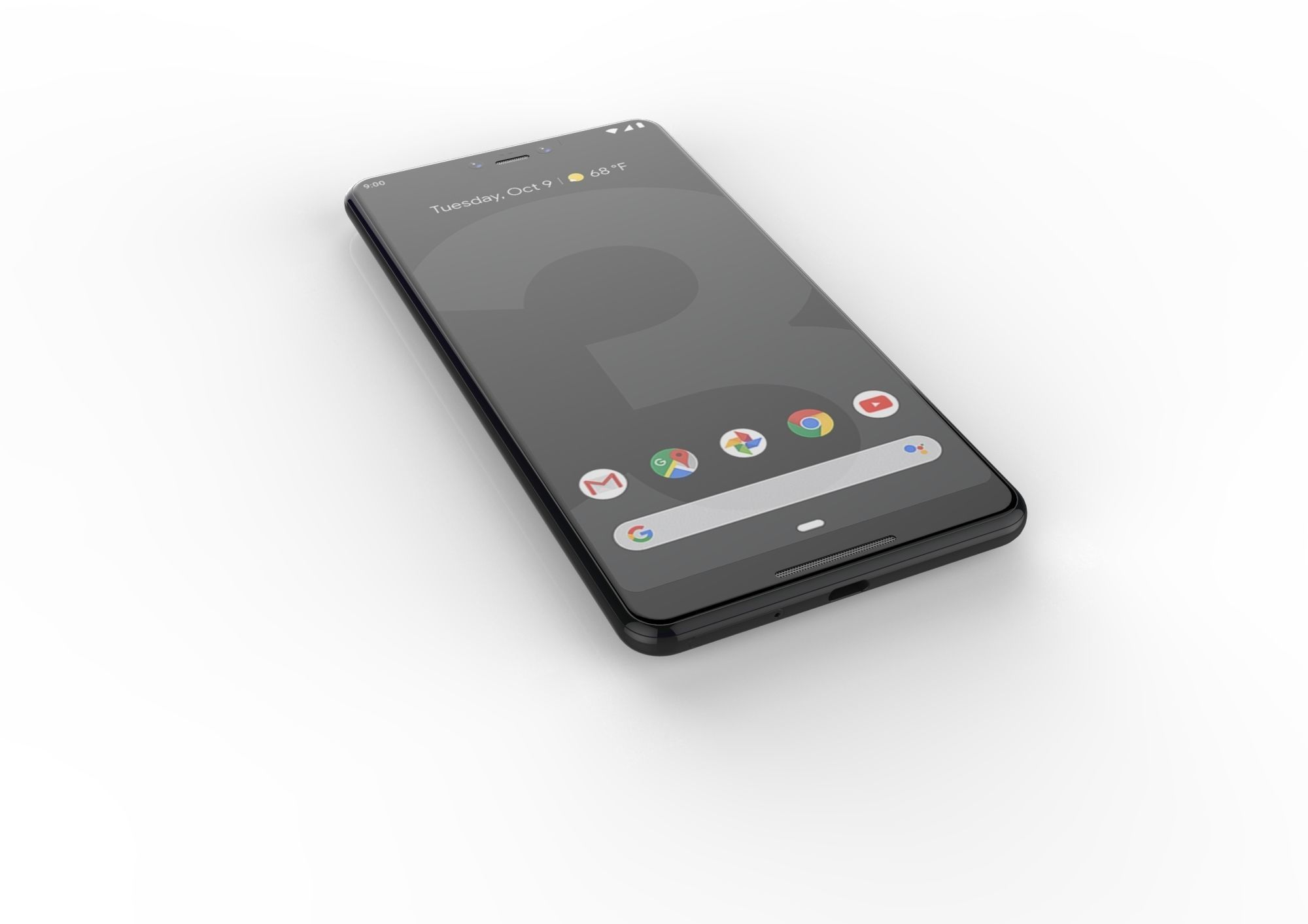 Google Pixel 3xl  BLACK customizable design 3D model 3D print model_8
