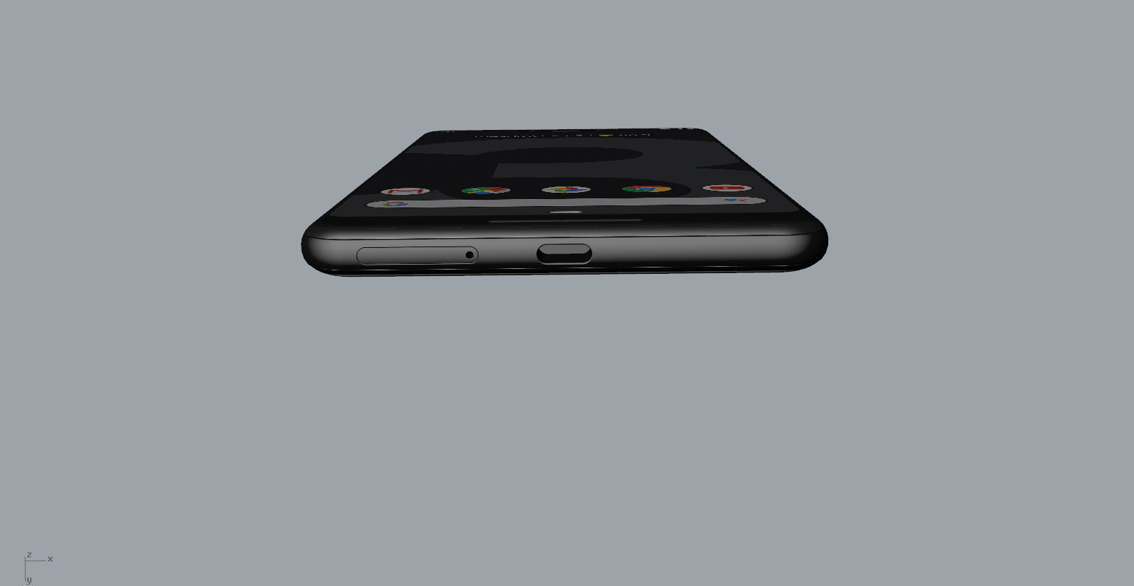 Google Pixel 3xl  BLACK customizable design 3D model 3D print model_15