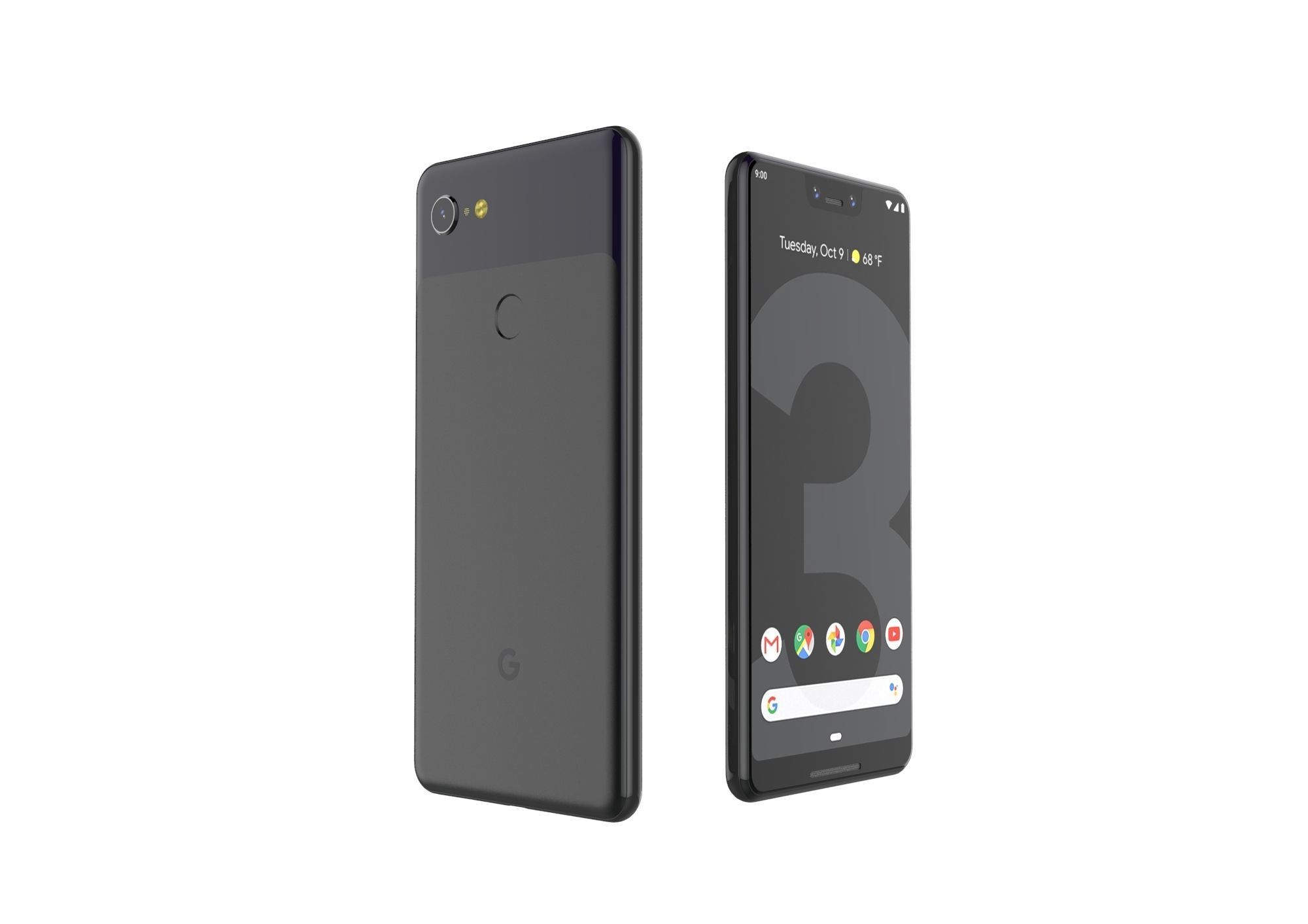 Google Pixel 3xl  BLACK customizable design 3D model 3D print model_2
