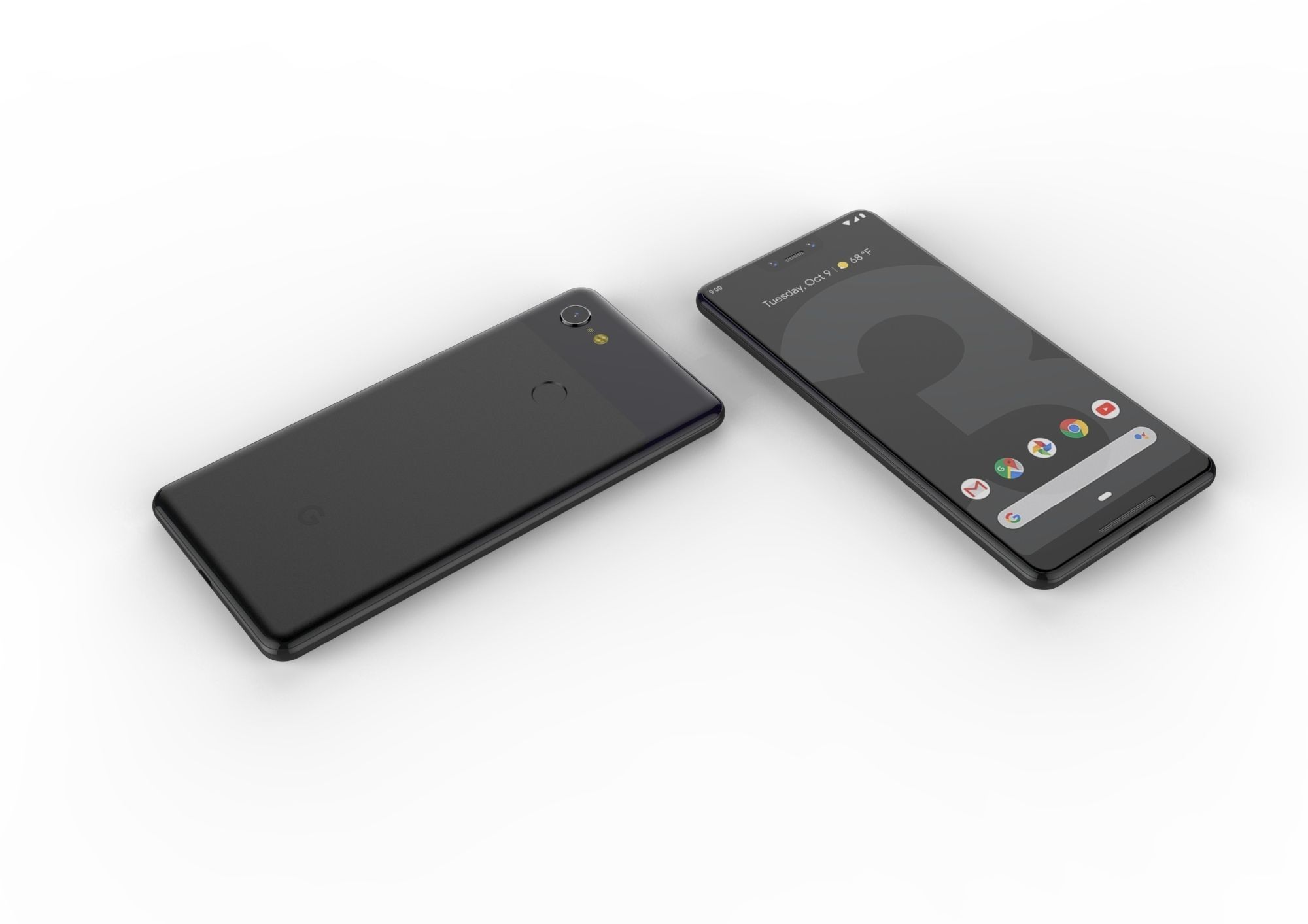 Google Pixel 3xl  BLACK customizable design 3D model 3D print model_4