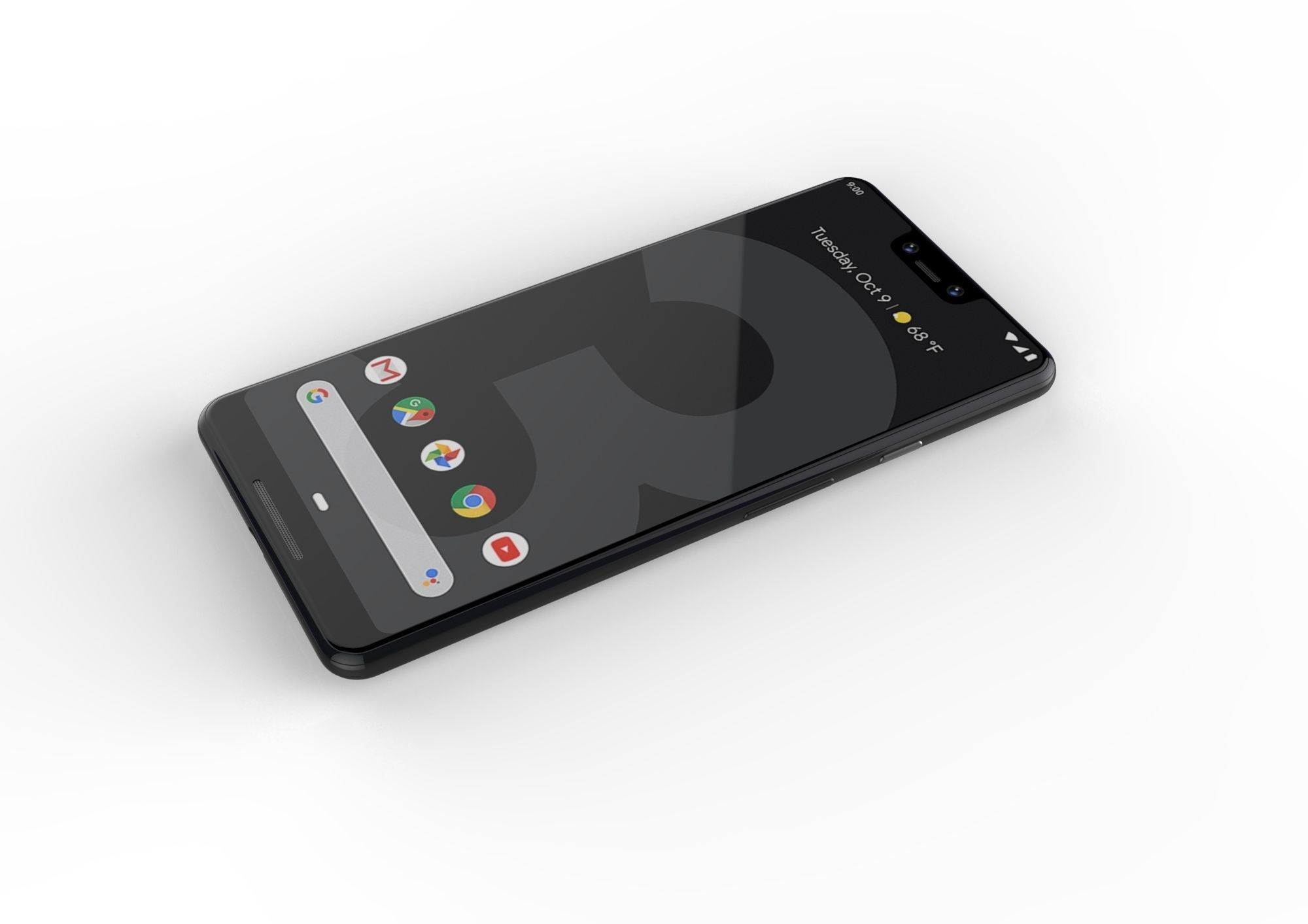 Google Pixel 3xl  BLACK customizable design 3D model 3D print model_9