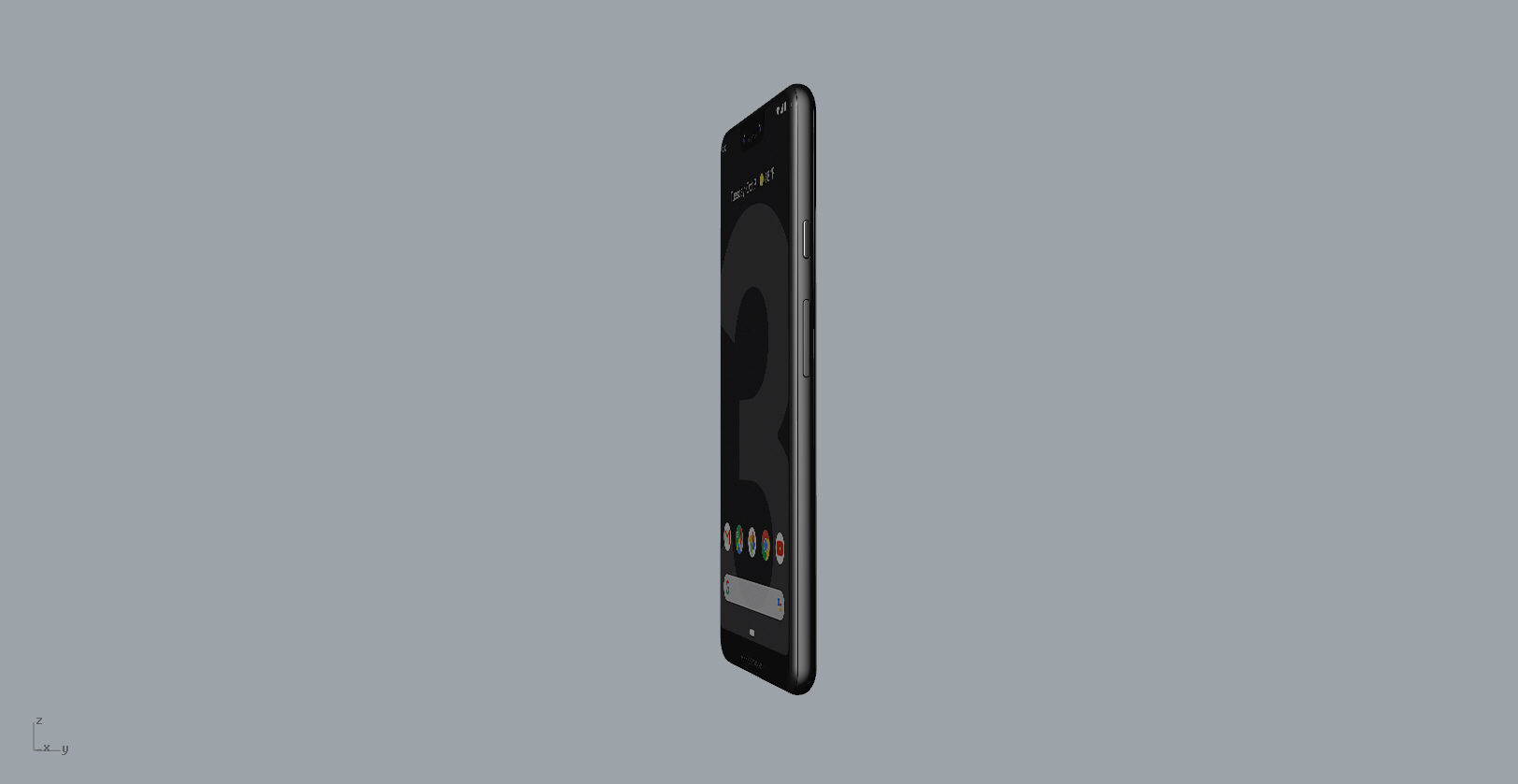 Google Pixel 3xl  BLACK customizable design 3D model 3D print model_27
