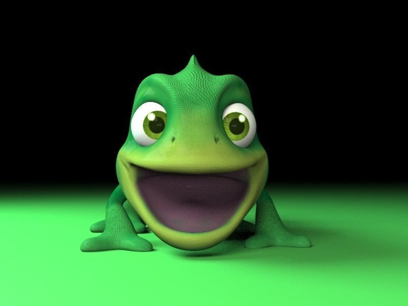 cartoon chameleon Low-poly 3D model_8