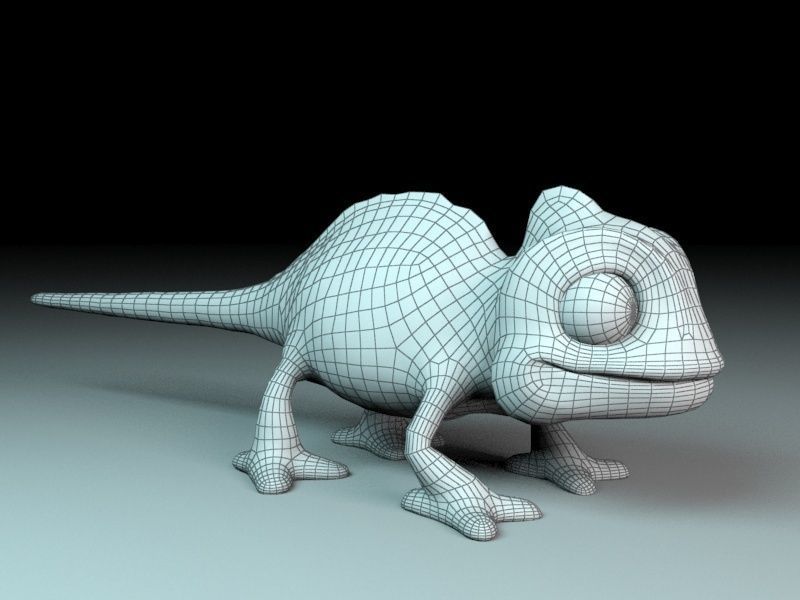cartoon chameleon Low-poly 3D model_10