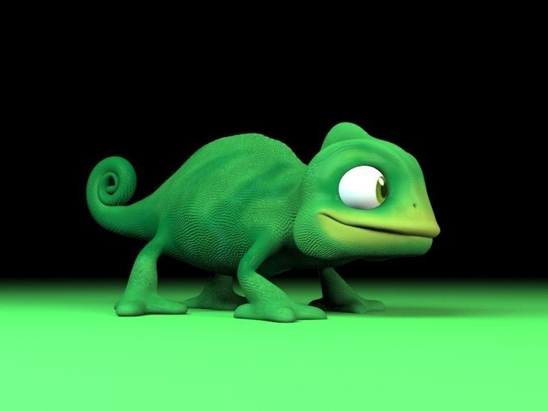 cartoon chameleon Low-poly 3D model_9