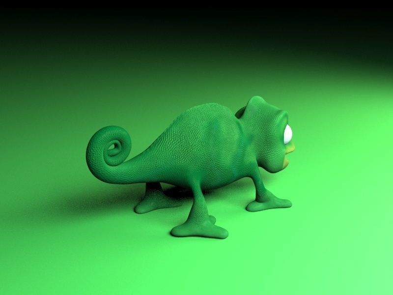 cartoon chameleon Low-poly 3D model_4