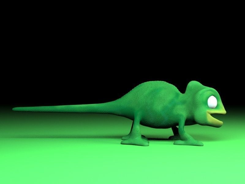 cartoon chameleon Low-poly 3D model_5
