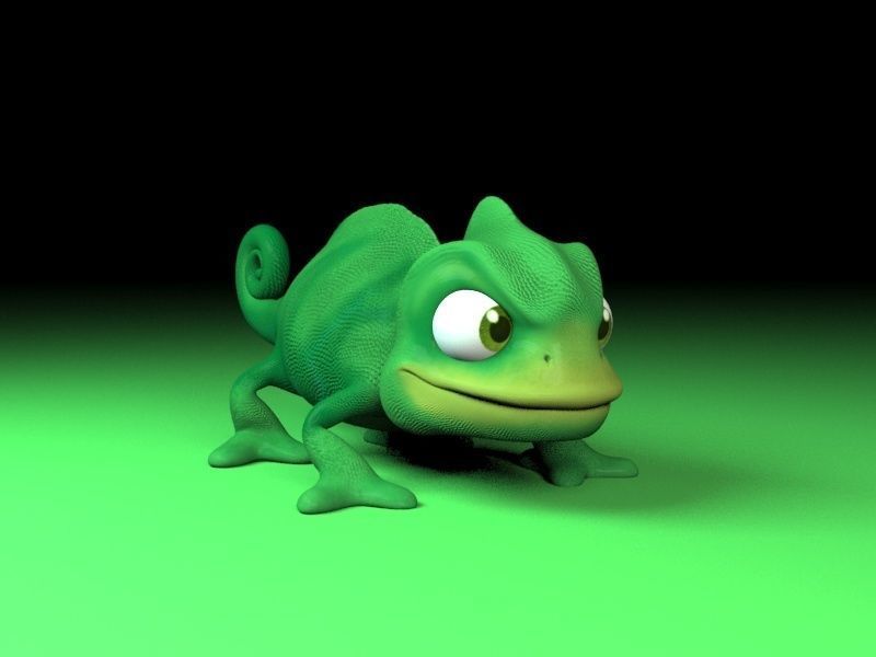 cartoon chameleon Low-poly 3D model_7