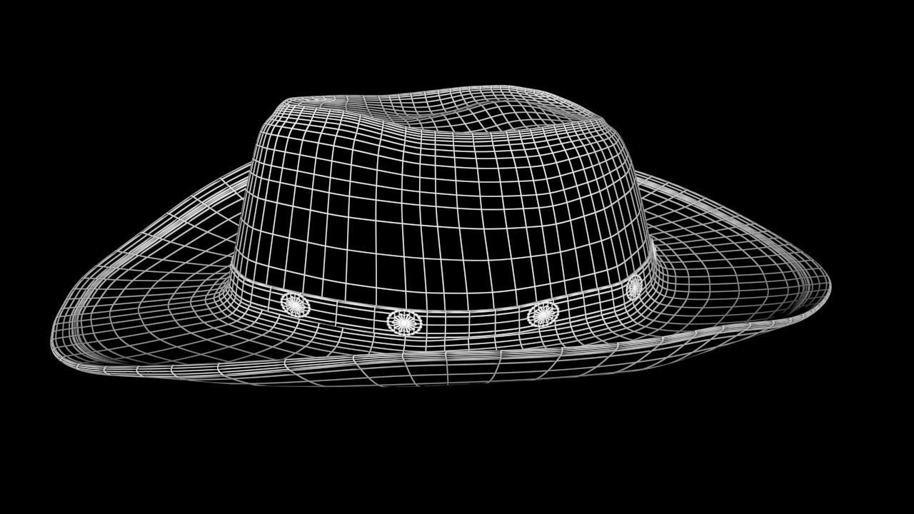 Fedora cowboy hat 3D model_4