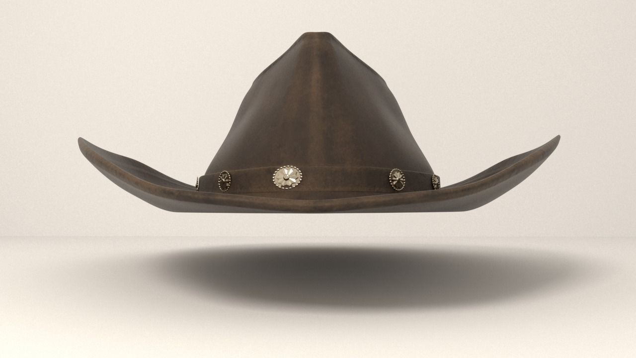 Fedora cowboy hat 3D model_3