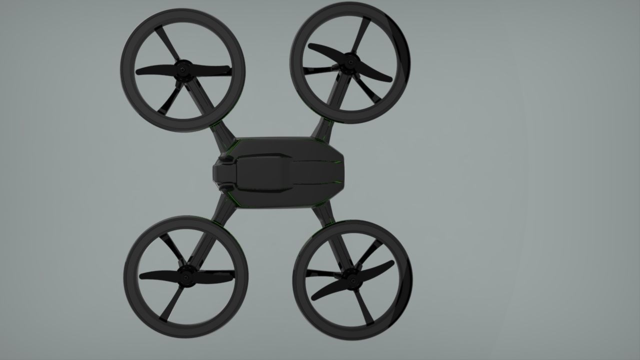 X-Black Drone - Quadcopter Free 3D print model_7