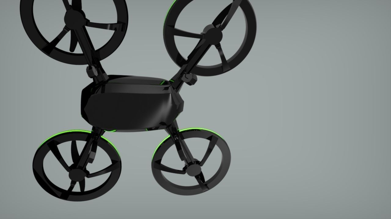 X-Black Drone - Quadcopter Free 3D print model_8