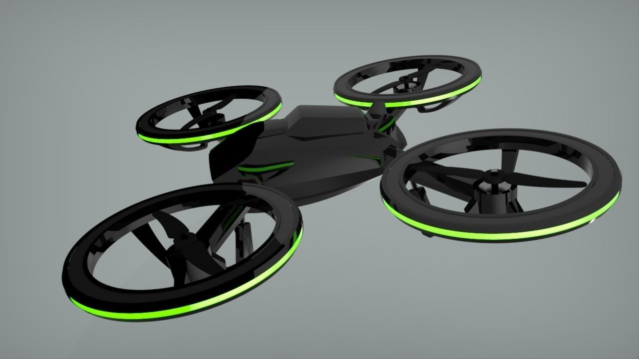 X-Black Drone - Quadcopter Free 3D print model_3