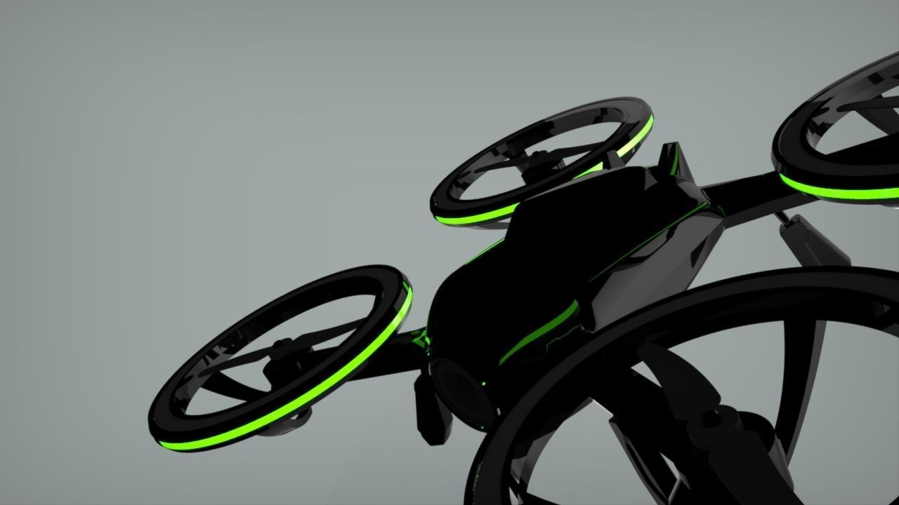 X-Black Drone - Quadcopter Free 3D print model_6