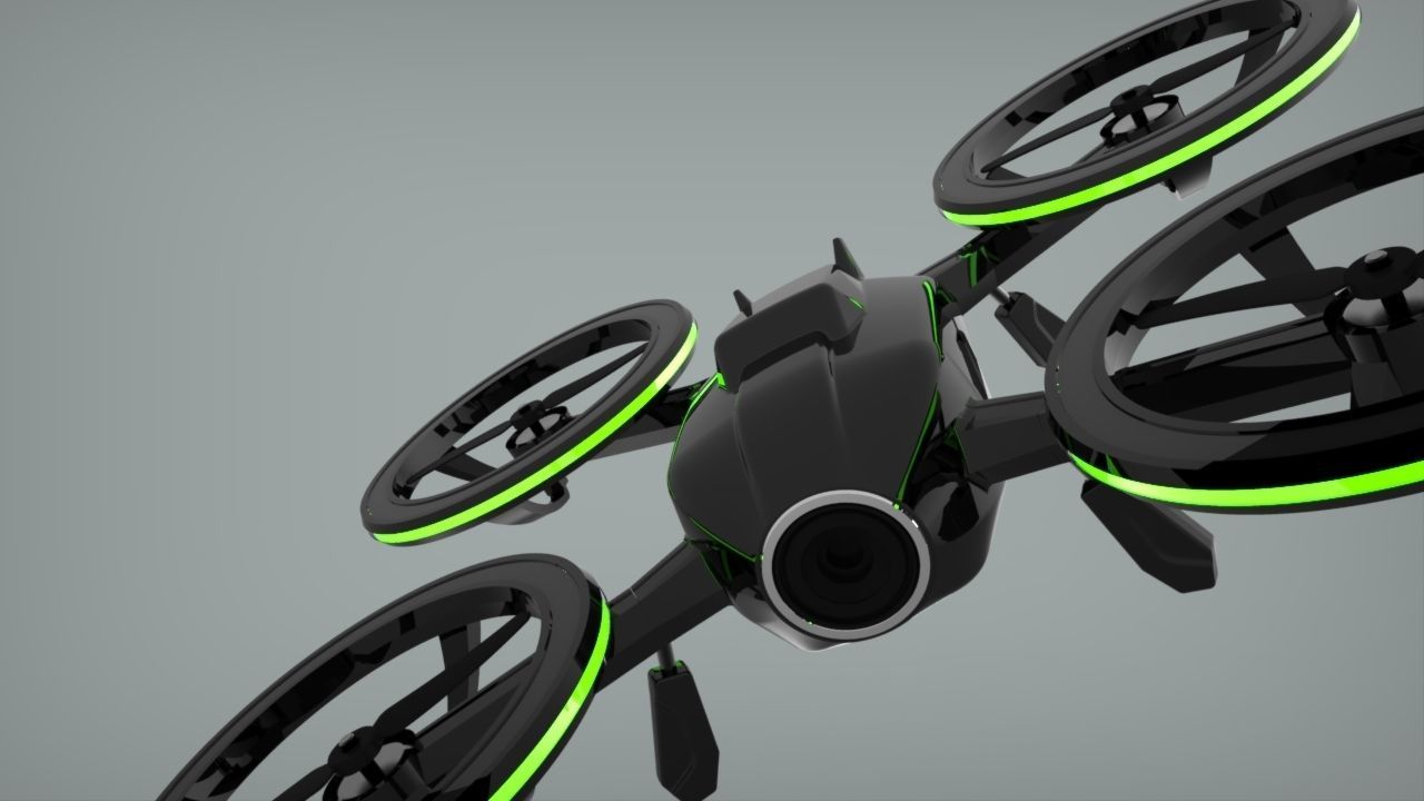 X-Black Drone - Quadcopter Free 3D print model_5