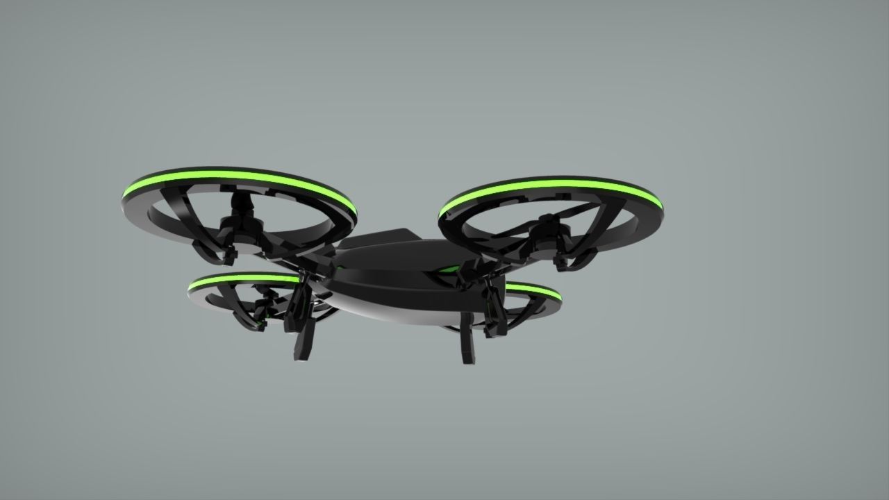 X-Black Drone - Quadcopter Free 3D print model_4