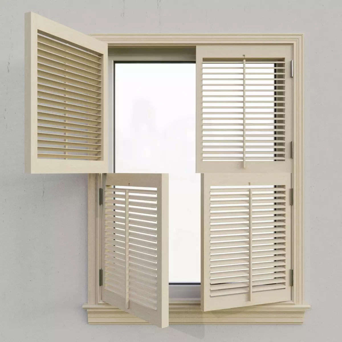 Shutters 5 wooden window with 3D model_0