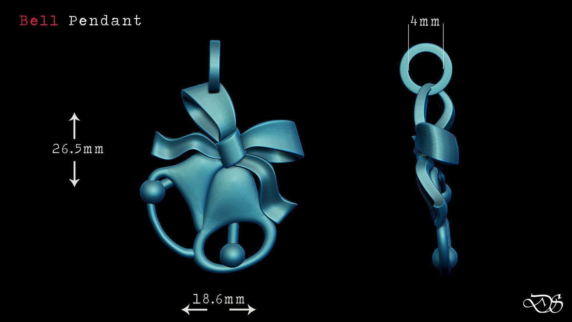 3d printable Christmas Bell Pendant 3D print model_4