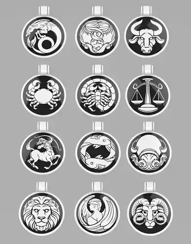 pendant zodiacs 3D print model